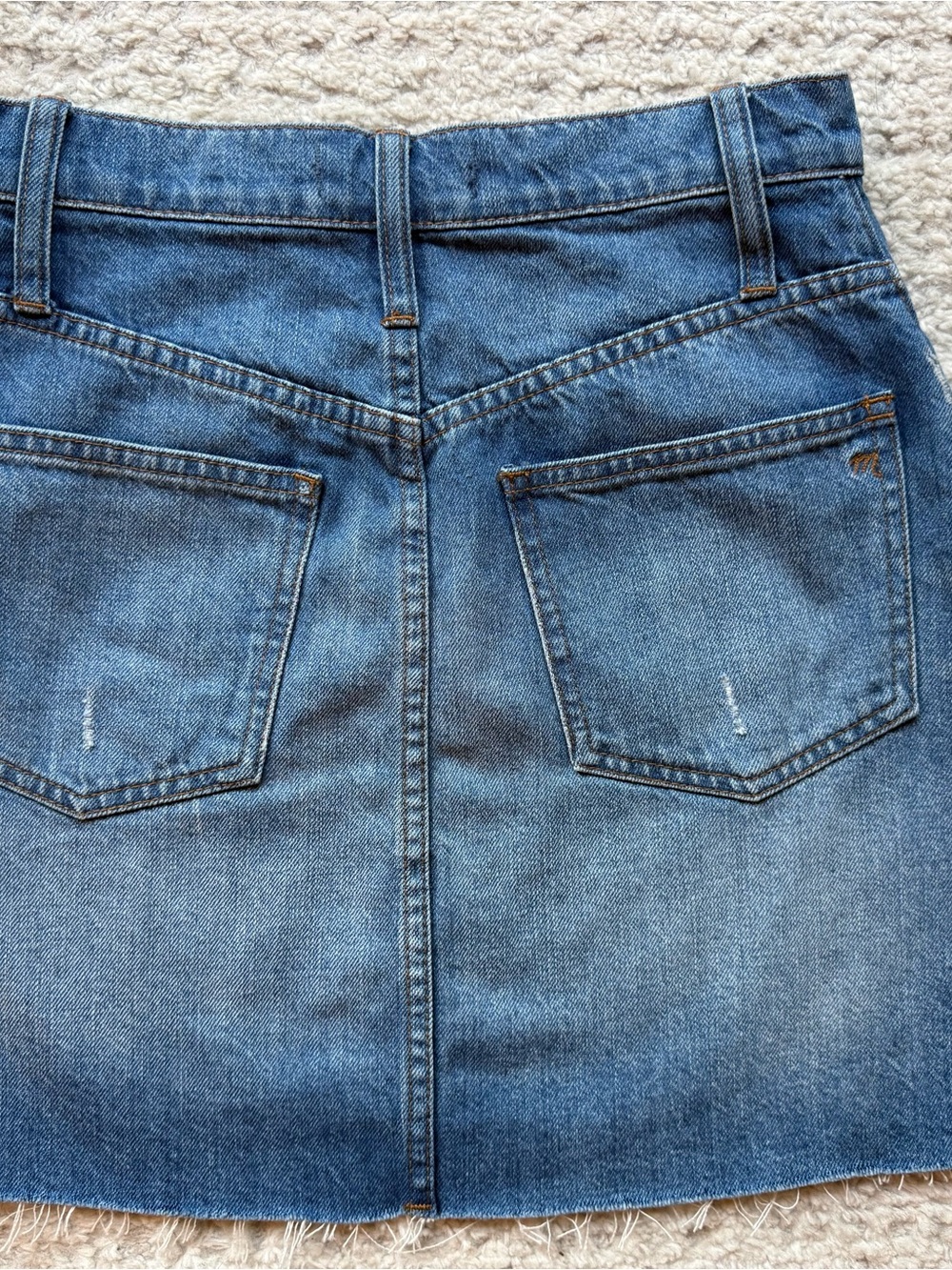 Madewell NWT $70 Denim A-Line Raw Hem Skirt 24 - Picture 7 of 7